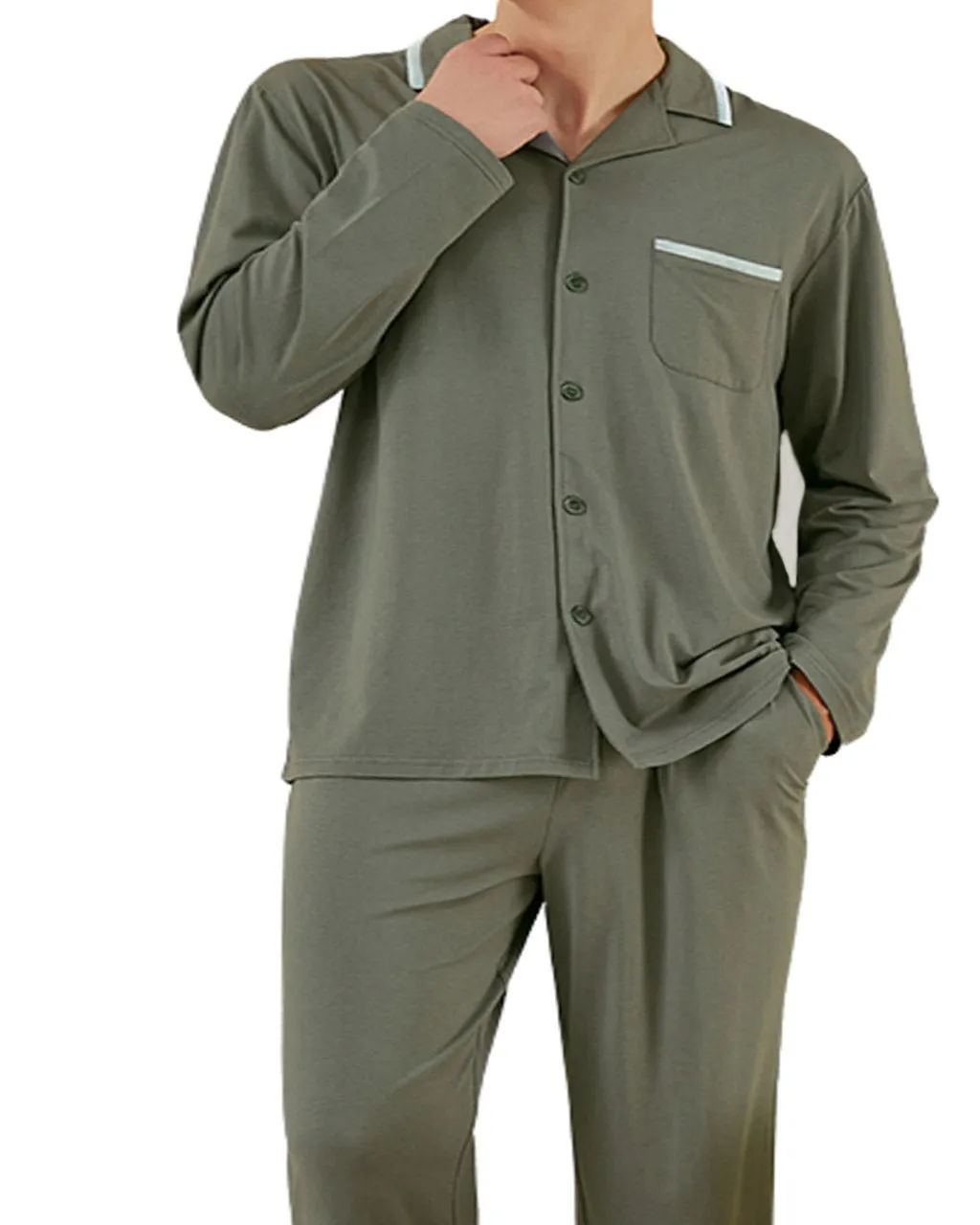 Khaki Mens Pajamas from Bamboo and Organic Cotton