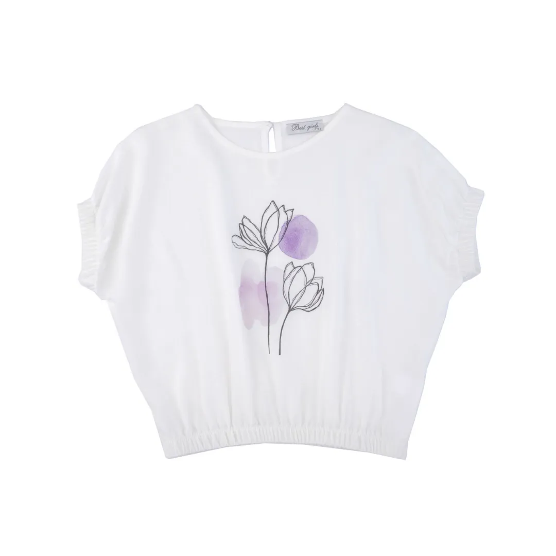 Lilac Flower Girls Casual Set