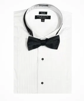 Marquis Combo Slim Fit Tuxedo Shirt- White