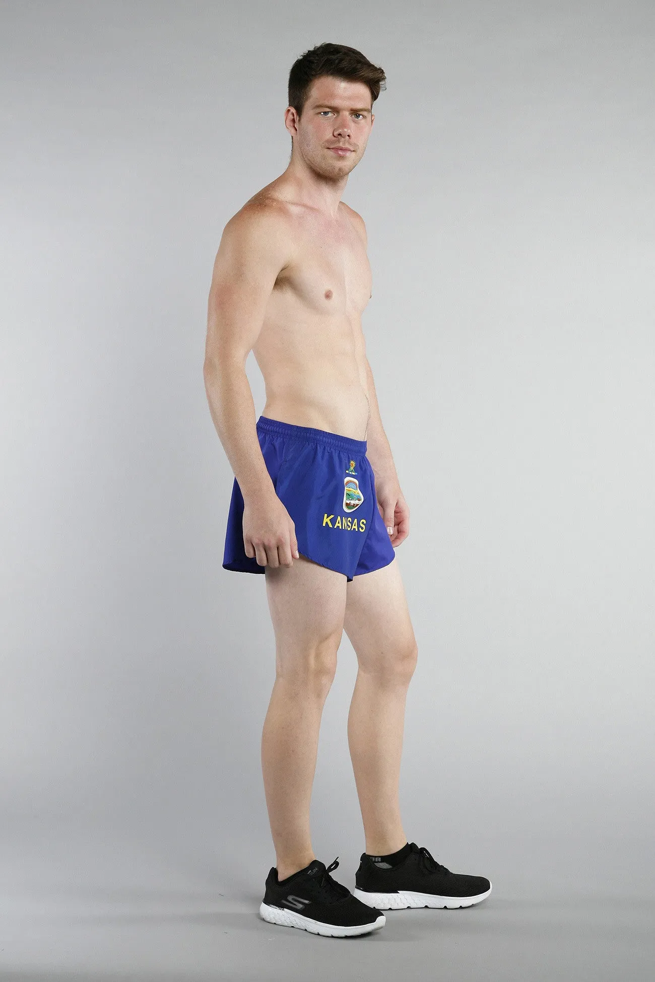 Men's 1" Elite Split Shorts- Kansas