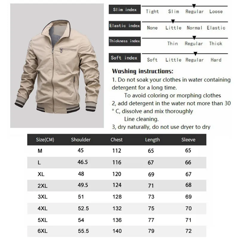 Men's Bomber Jackets Lightweight Windbreaker Spring Fall Full Zip Active Coat Outwear | V01