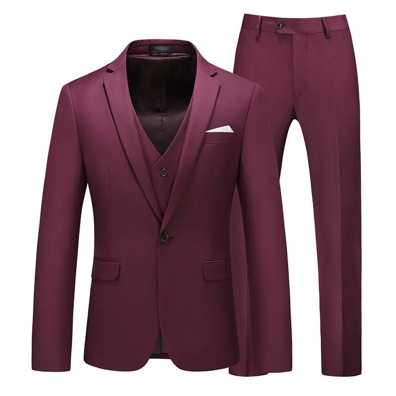 Men's Formal Wear Wedding Dress Tuxedo Banquet Slim Suit Office Wear Single Button 3 Pcs Suits | 711