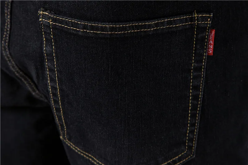 Men's Jeans Solid Casual Denim Jeans Slim Fit Stretch Denim Pants | 515-6183