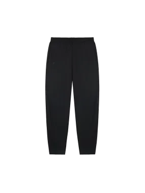 Mens Recycled Wool Jersey Barrel-Leg Track Pants—black