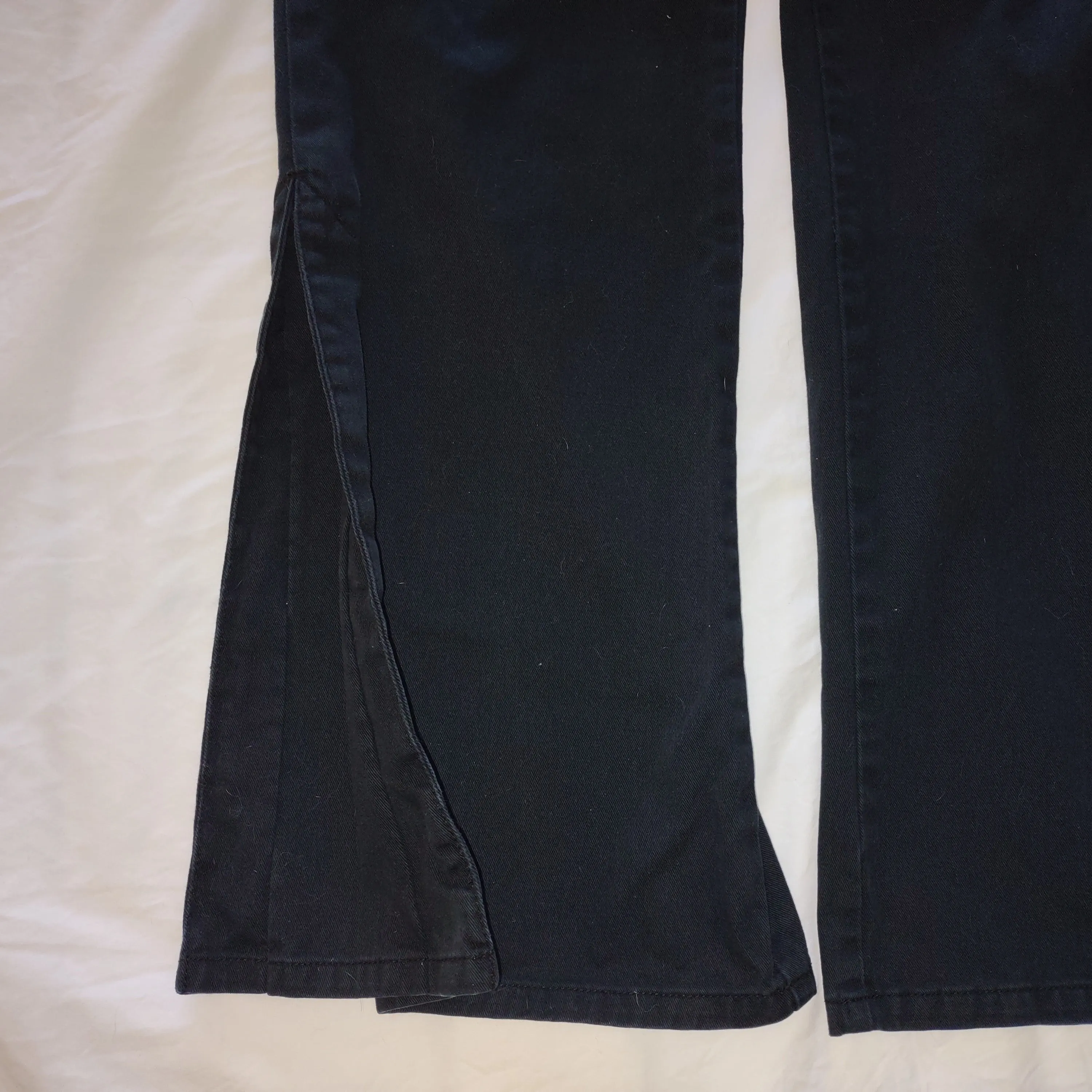 Metrostyle Women's Black Denim Jeans Size 12 Wide Flare Leg