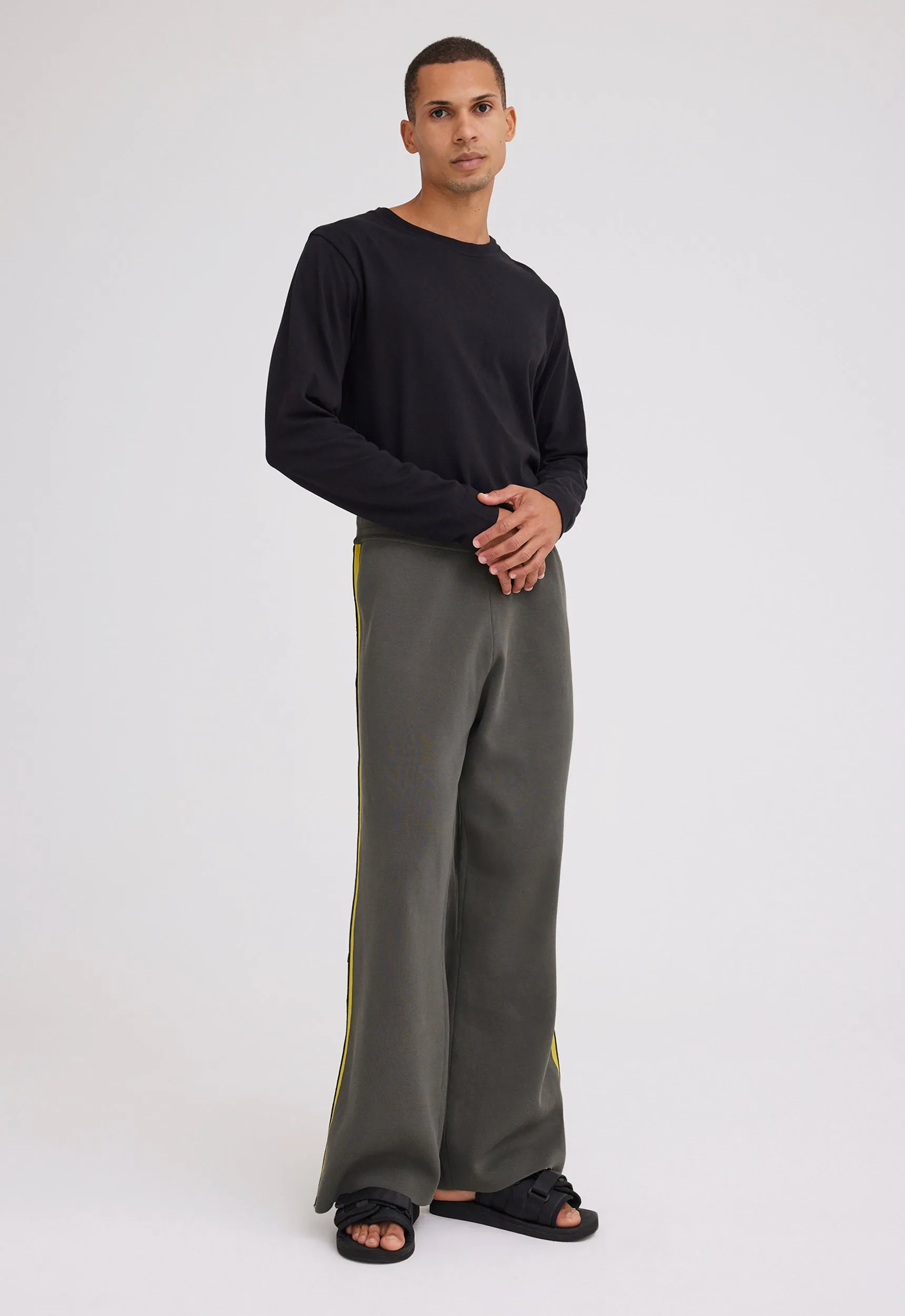 NAGNATA Side Snap Track Pant - Forest/Chartreuse