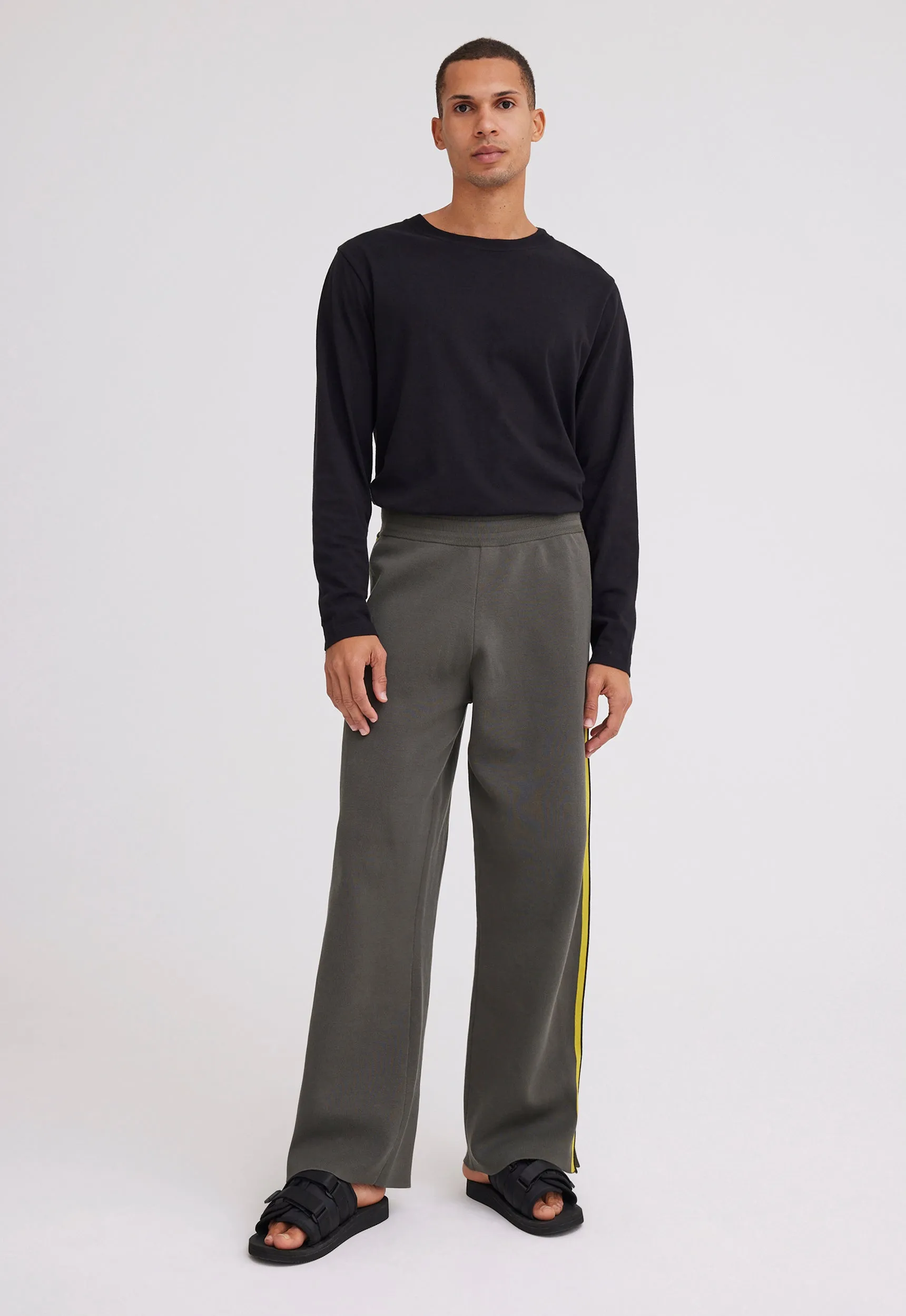 NAGNATA Side Snap Track Pant - Forest/Chartreuse