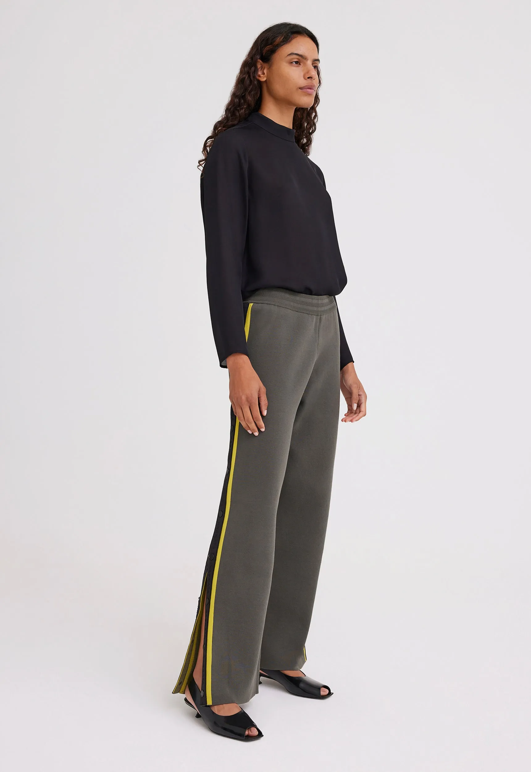 NAGNATA Side Snap Track Pant - Forest/Chartreuse