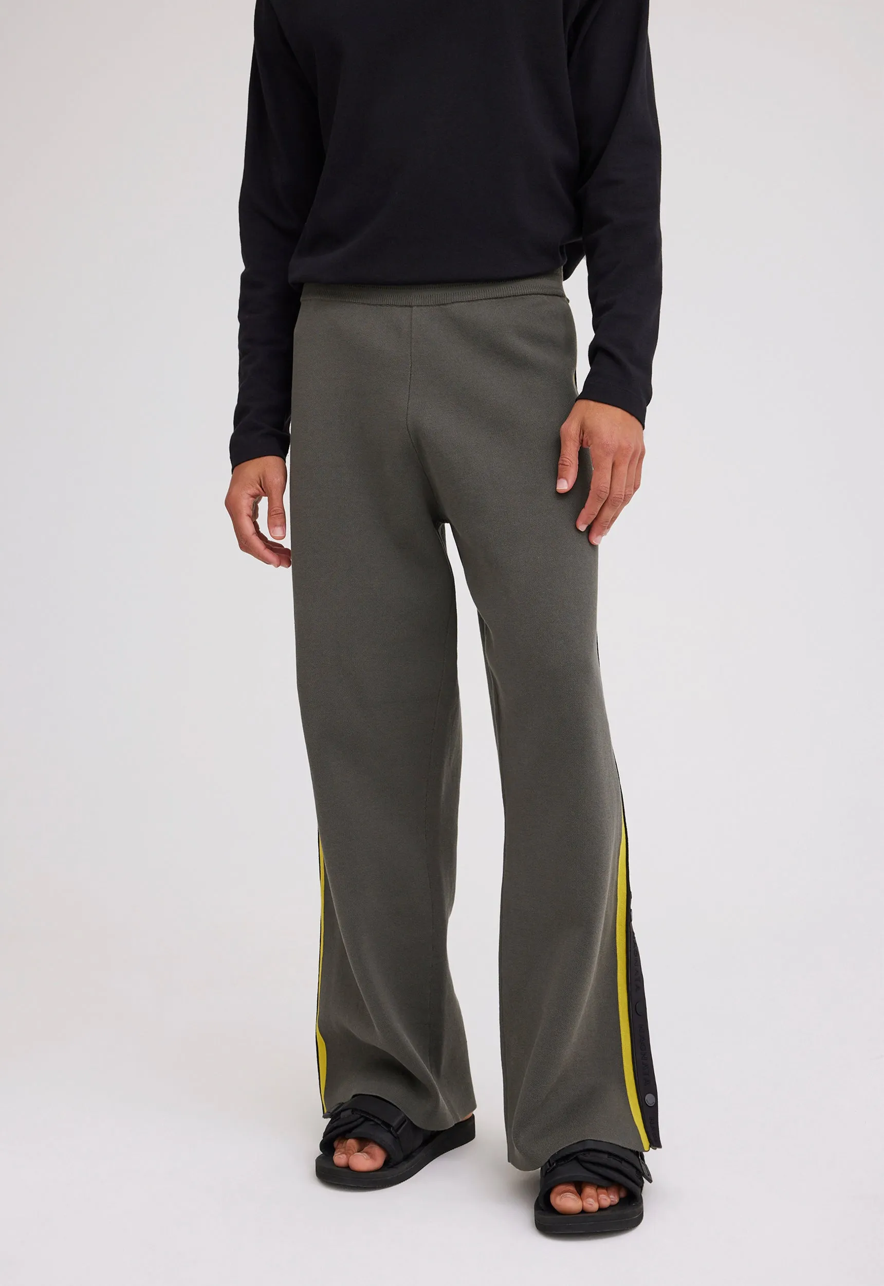 NAGNATA Side Snap Track Pant - Forest/Chartreuse