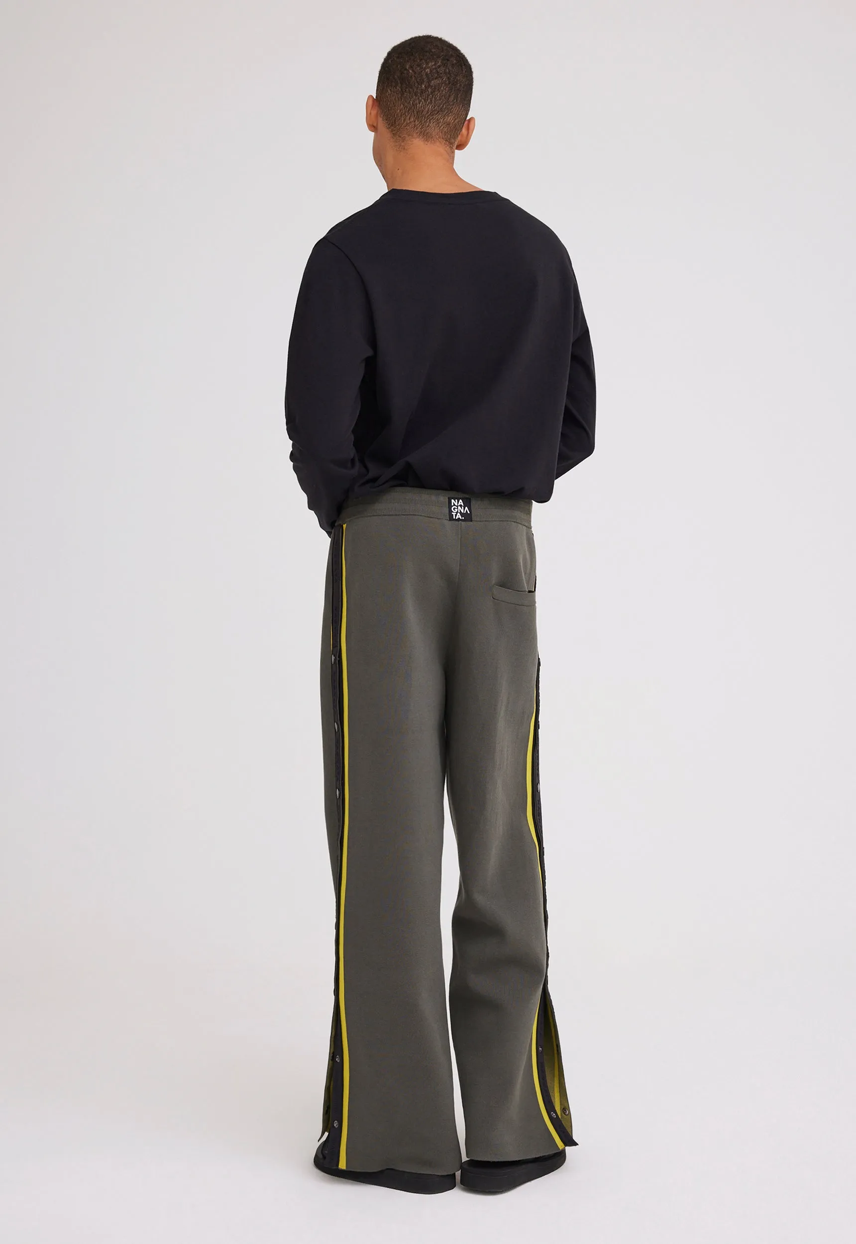 NAGNATA Side Snap Track Pant - Forest/Chartreuse