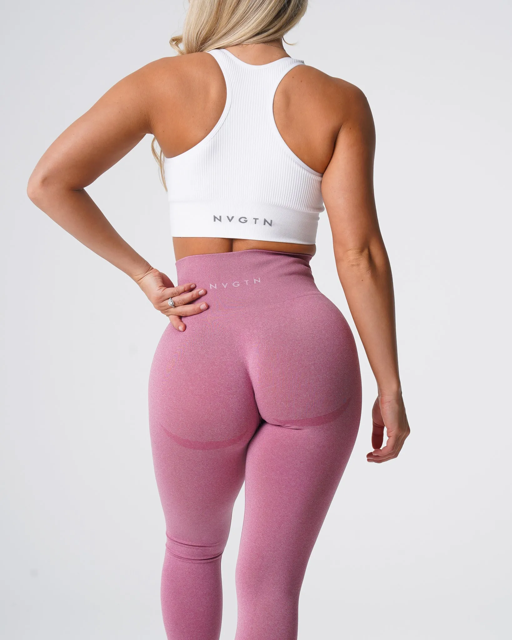 Pastel Pink Contour Seamless Leggings