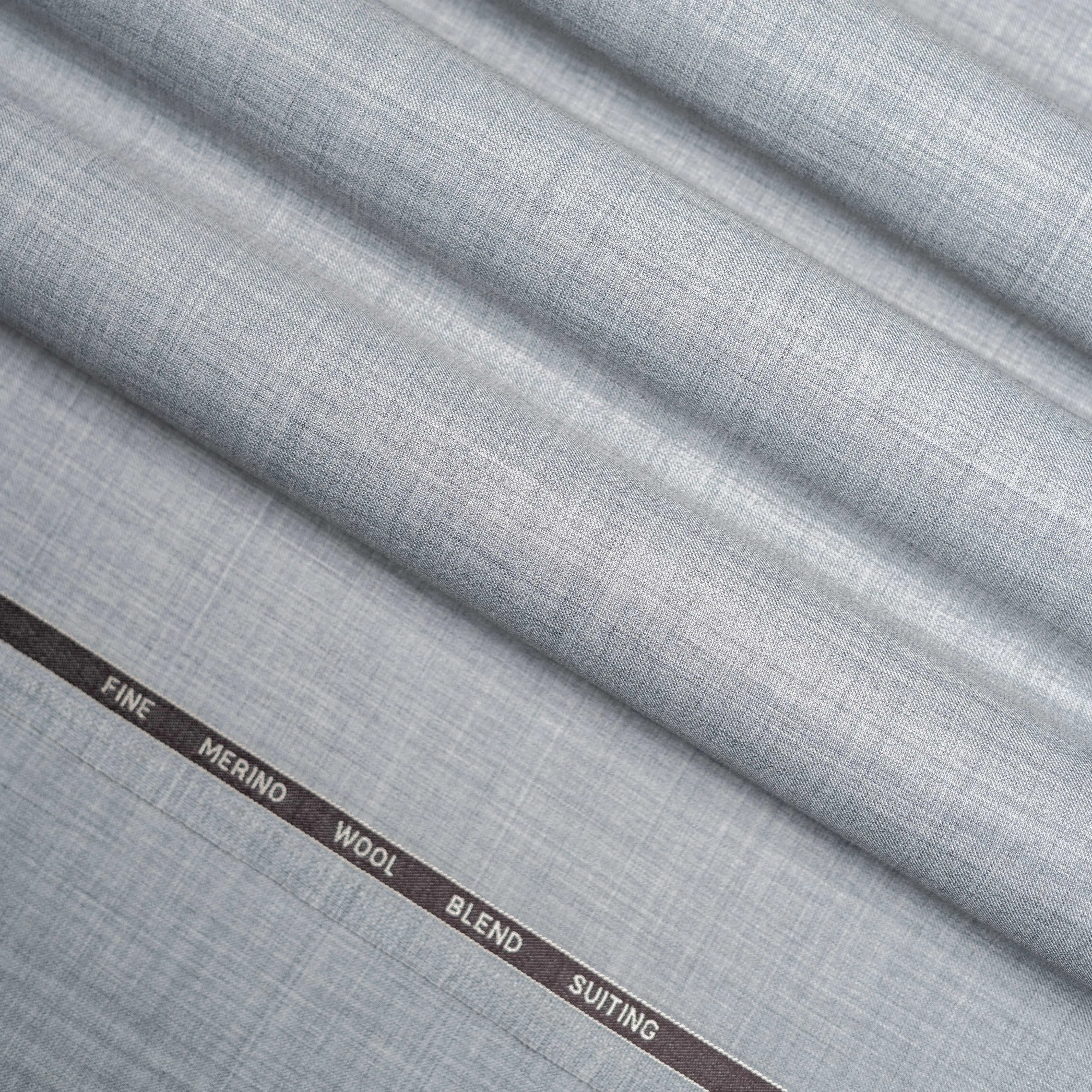 Plain-Pearl River Grey, Wool Blend, Tropical Exclusive Suiting Fabric