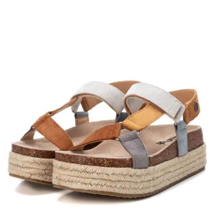 Platform Faux Suede Camel Sandal