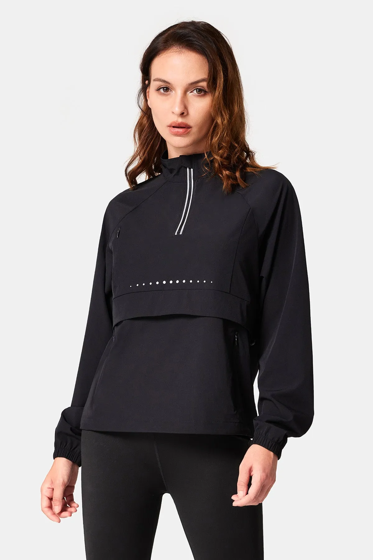 Quick-Dry Long Sleeve Half-Zip Running Jacket