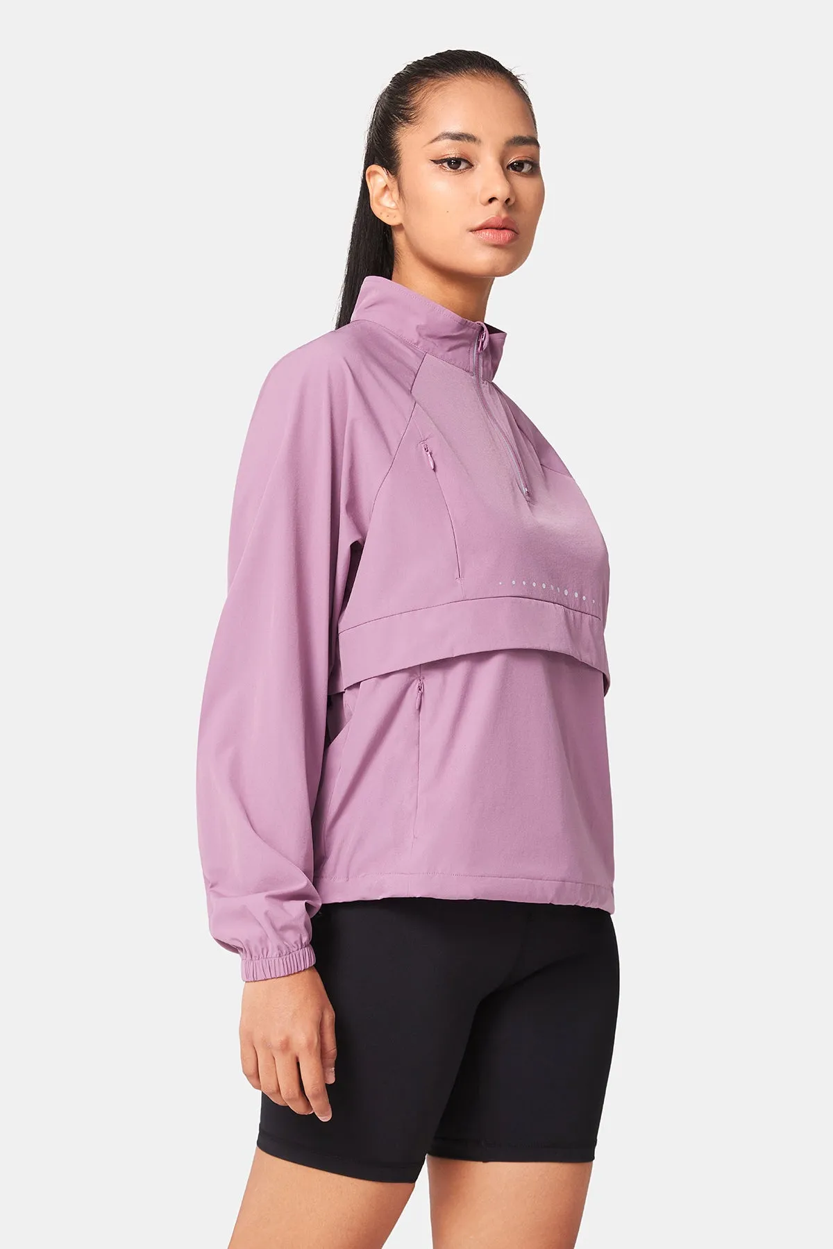 Quick-Dry Long Sleeve Half-Zip Running Jacket