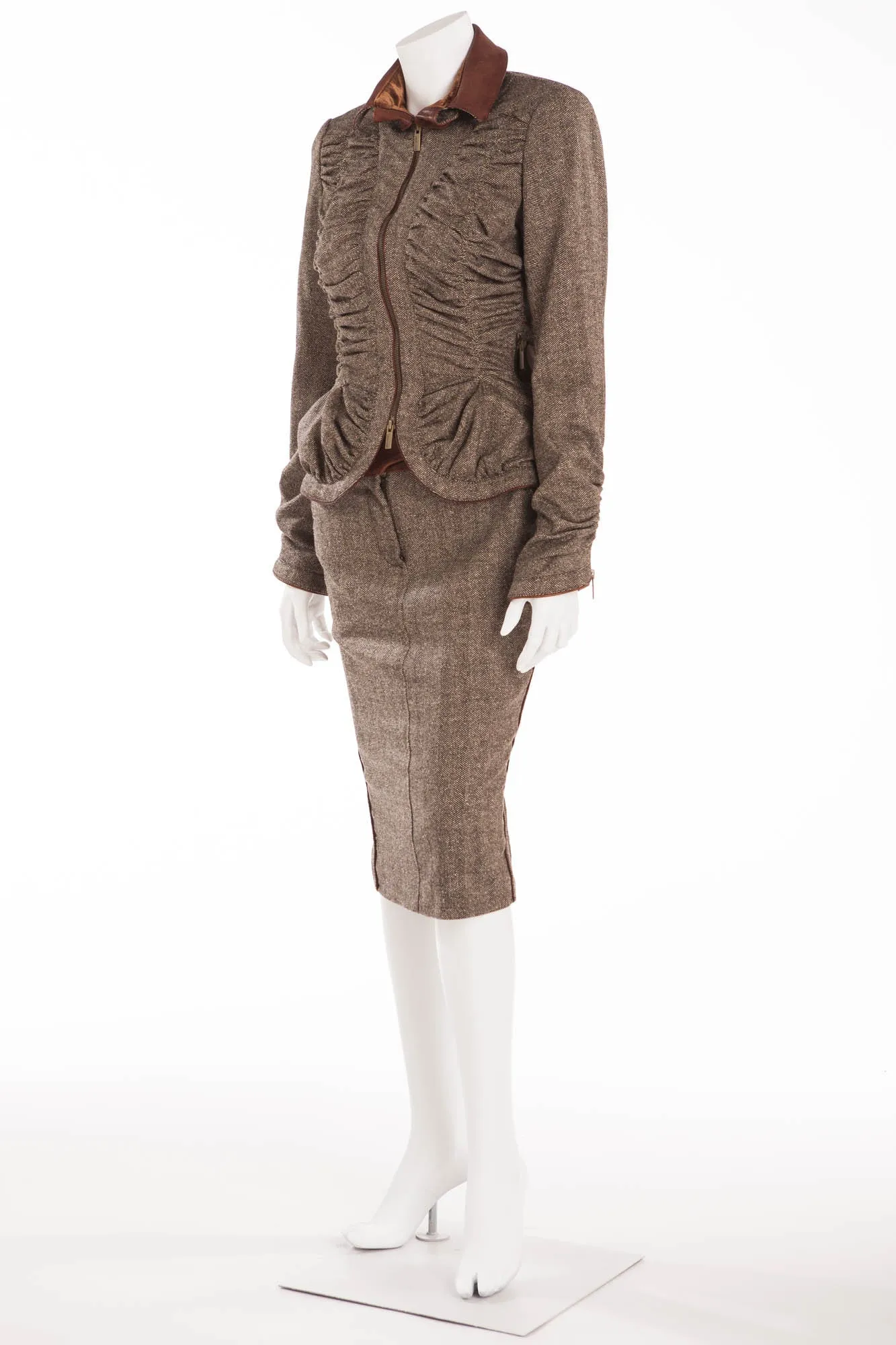 Roberto Cavalli - 2PC Tweed Blazer & Skirt -