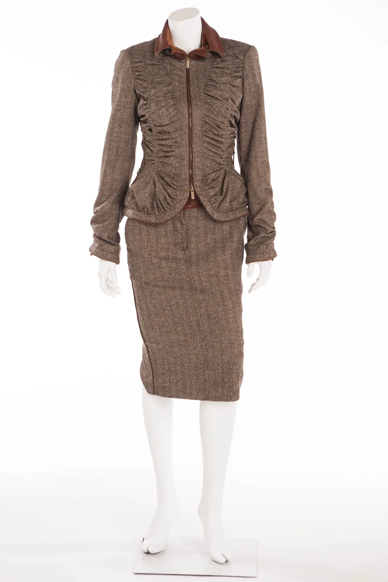 Roberto Cavalli - 2PC Tweed Blazer & Skirt -