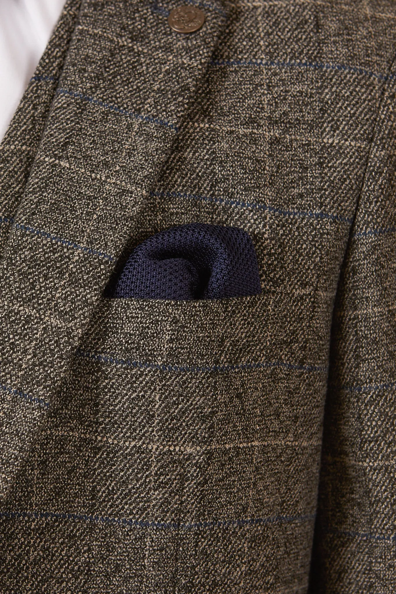 SCOTT - Grey Tweed Check Three Piece Suit