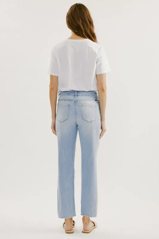 'Set the Trend' Straight Leg Jeans - Light Wash