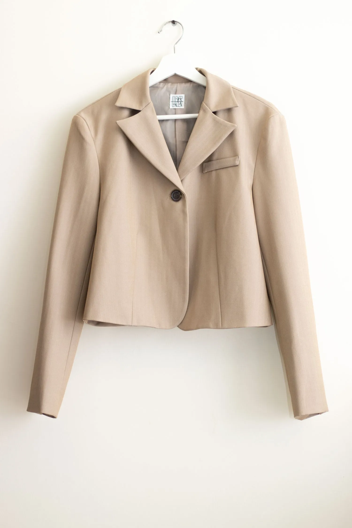 Single Button Blazer in Beige