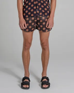 SUTRA PRINT MENS SWIM SHORTS | BLACK