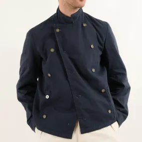 SWEDISH INDIGO DOUBLE BREASTED CYCLIST JACKET