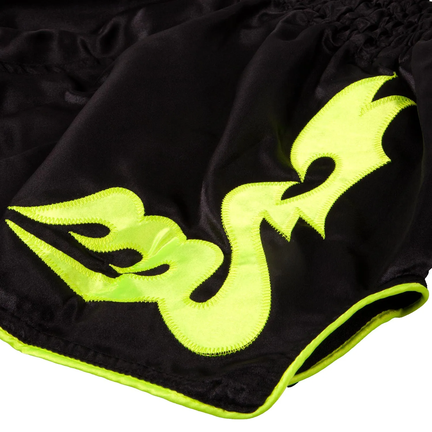 Venum Bangkok Inferno Muay Thai Shorts - Black/Neo Yellow