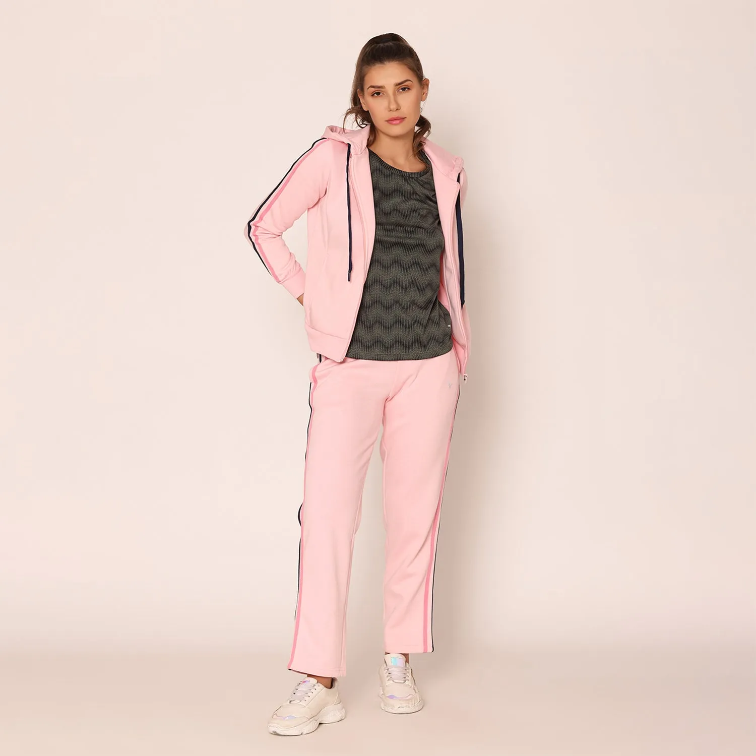 Women's Modern Athleisure Track Suit PinkSet- Orchid