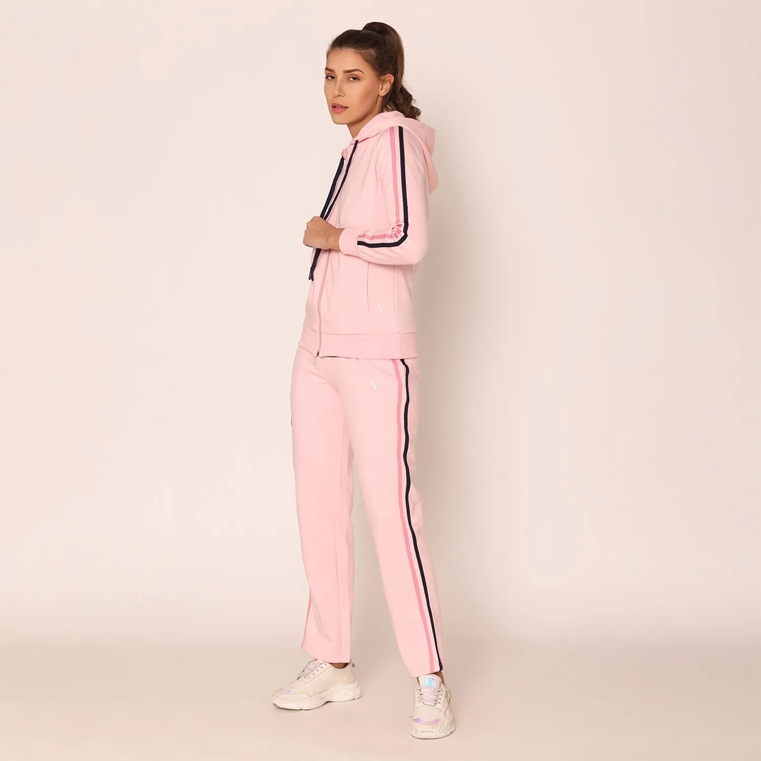 Women's Modern Athleisure Track Suit PinkSet- Orchid