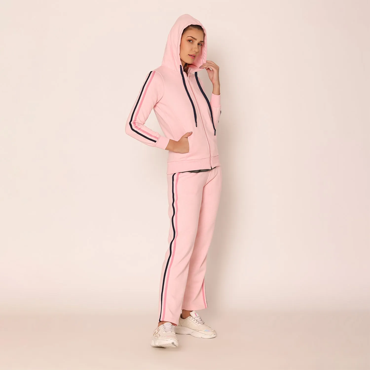 Women's Modern Athleisure Track Suit PinkSet- Orchid